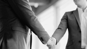 Closeup of businessmen shaking hands